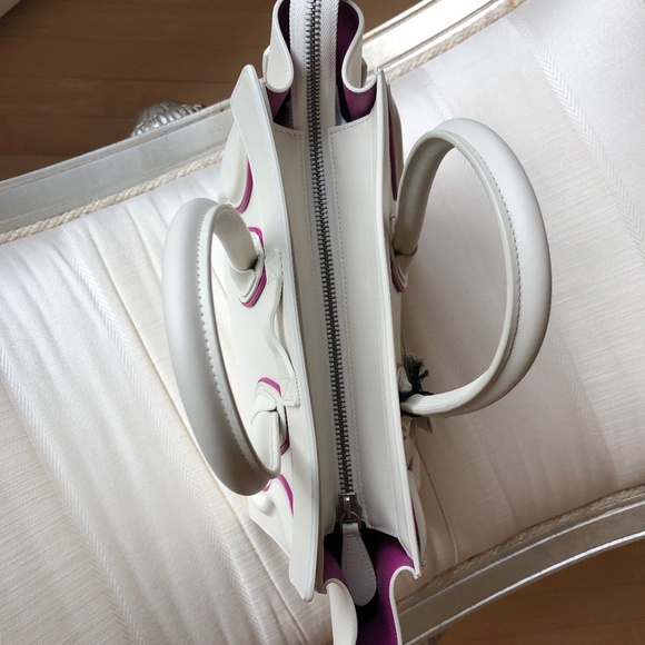 ❗️SOLD❗️Celine White/Magenta Micro Luggage Tote - Picture 7 of 16